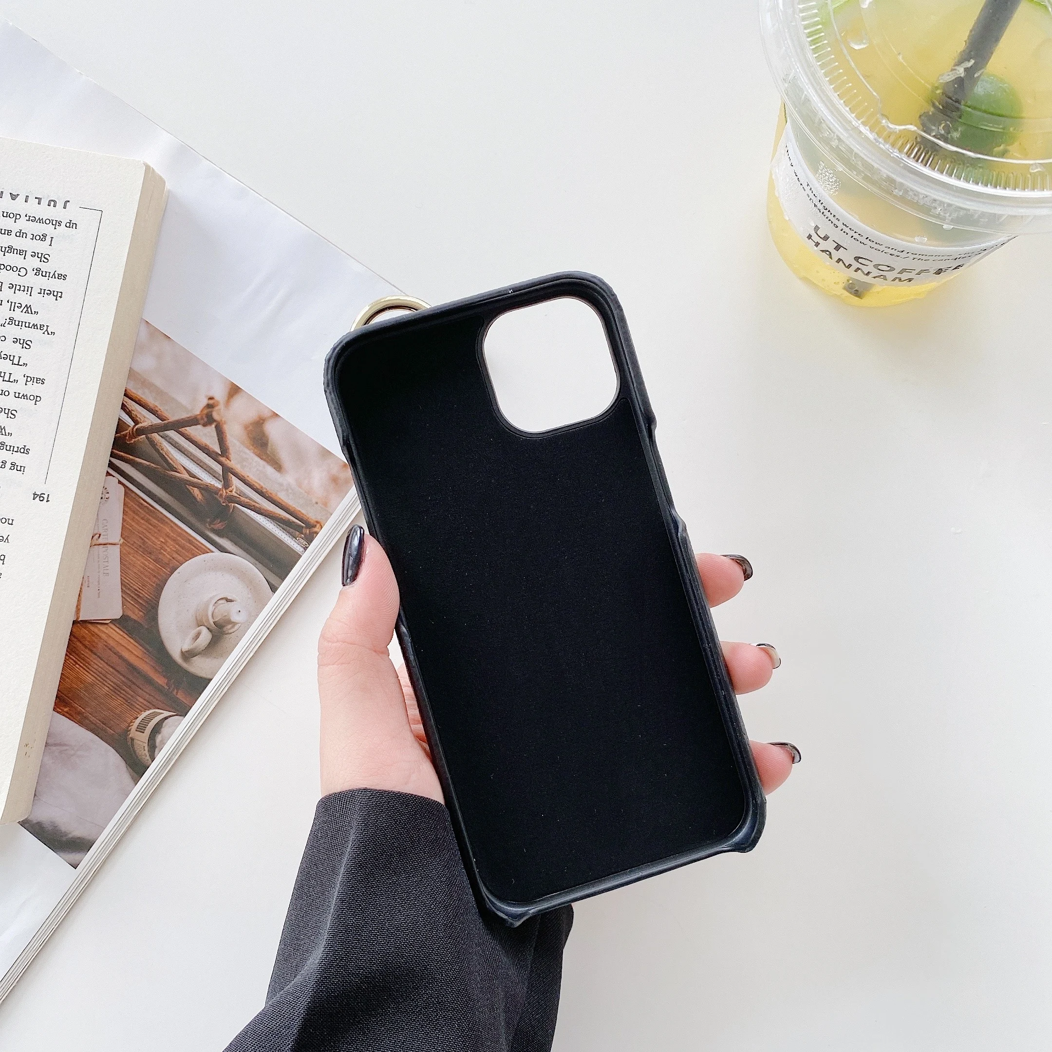 Luxury leather Case For iphone  with holder