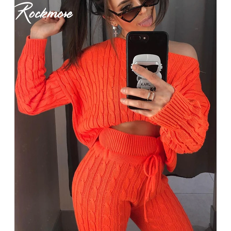 Rockmore Two Pecies Set Women Sweater Ladies Warm Knitted Sets Jogging Solid Plus Size Sweater and Long Pants Set Outfits Femme
Rockmore Two Pecies Set Women Sweater Ladies Warm Knitted Sets Jogging Solid Plus Size Sweater and Long Pants Set Outfits Femme