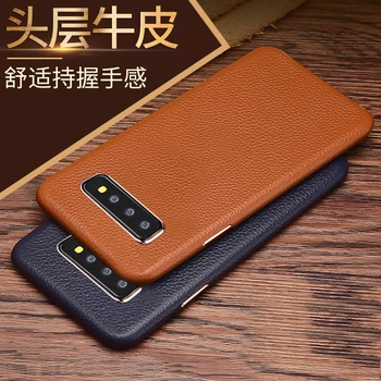 for Samsung Galaxy S10 Plus S10E S8 Note 8 9 case Real cowhide leather lychee texture phone back cover metal button protective
for Samsung Galaxy S10 Plus S10E S8 Note 8 9 case Real cowhide leather lychee texture phone back cover metal button protective