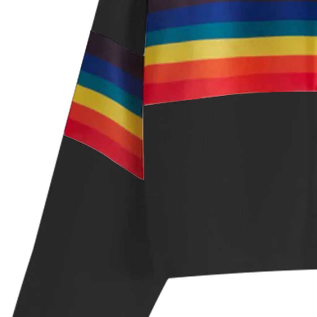 Jaycosin 2019 Fashion Autumn Women Rainbow Stripe Sweatshirt Stylish Long Sleeve Comfortable Female Casual Crop Blouse 930#10