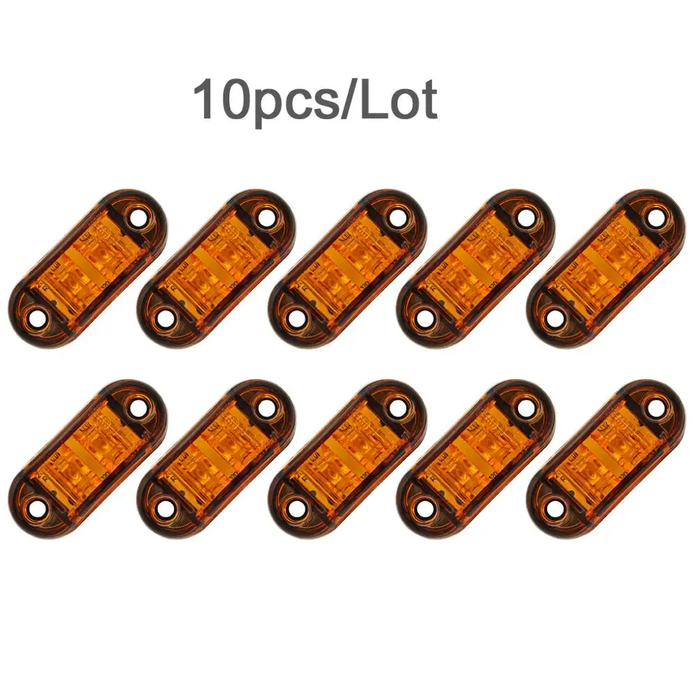 

10Pcs Amber 2LED 12V-24V Vehicle Trailer Truck Side Marker Turn Light,Universal LED Side marker lamp for Truck Pickup