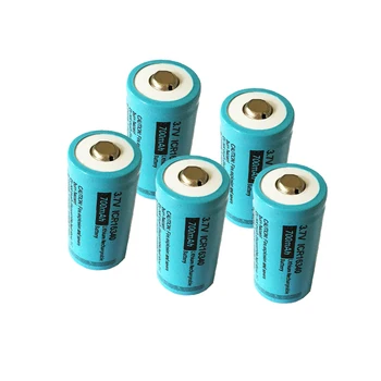 

5pcs PKCELL Size 17*34.5MM Liion Rechargeable Battery ICR 16340 700mAh 3.7V ICR16340 Li-ion Battery For Flashlights