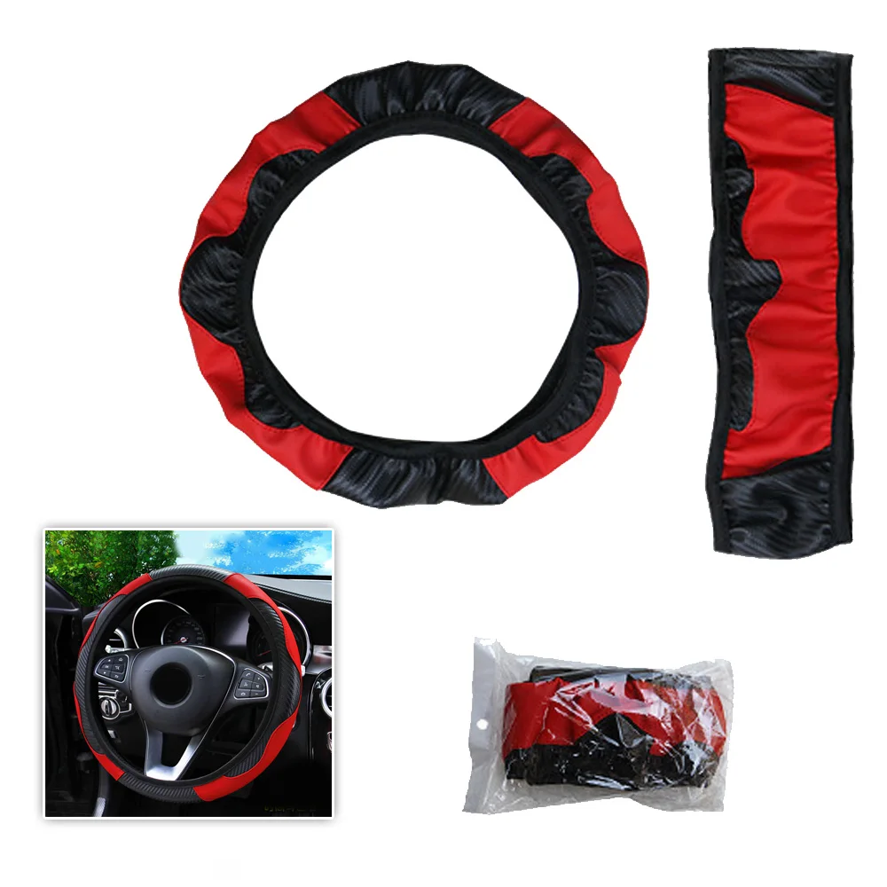 38CM Car Fashion Carbon Fiber Leather Steering Wheel Cover Elastic No Inner Ring Brand New And High Quality Car Accessories
38CM Car Fashion Carbon Fiber Leather Steering Wheel Cover Elastic No Inner Ring Brand New And High Quality Car Accessories