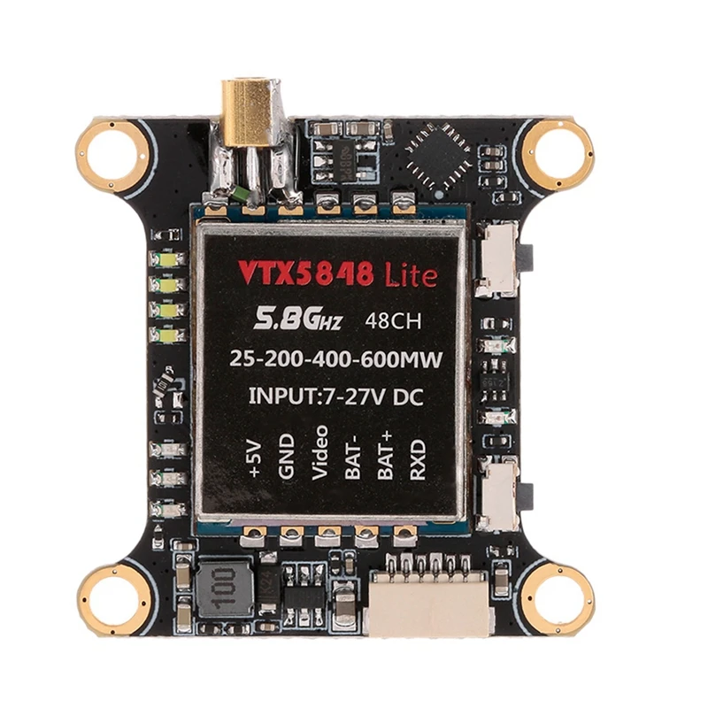 BESTMini VTX5848 LITE 48CH 5.8G 25MW 200MW 400MW 600MW Switchable Transmitter for RC FPV Racing Drone Quadcopter
BESTMini VTX5848 LITE 48CH 5.8G 25MW 200MW 400MW 600MW Switchable Transmitter for RC FPV Racing Drone Quadcopter