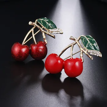 Fashion New Lovely Green Leaves Cherry Brooch Red Color Corsage Daily Wear For Women Gift 
Fashion New Lovely Green Leaves Cherry Brooch Red Color Corsage Daily Wear For Women Gift