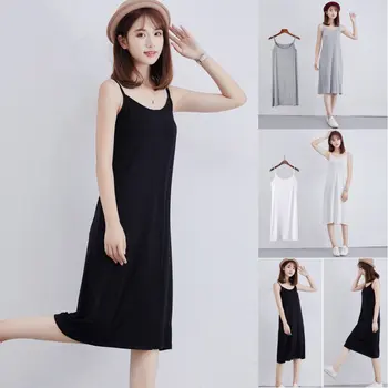 Z 2019 Dress Women Sweet Modal Mid-Calf Bottoming Dress Loose Sleeveless Vest Dress Solid Color Strapless Dress
Z 2019 Dress Women Sweet Modal Mid-Calf Bottoming Dress Loose Sleeveless Vest Dress Solid Color Strapless Dress