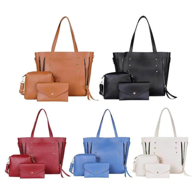3Pcs/Set Women Retro Crossbody Bag Totes Leather Large Capacity Handbag Solid Color Designer for Shopping Travel 
3Pcs/Set Women Retro Crossbody Bag Totes Leather Large Capacity Handbag Solid Color Designer for Shopping Travel