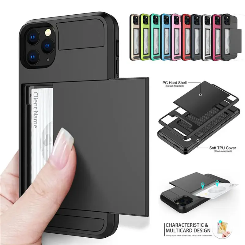 For iPhone X XR XS 11 Pro Max Anti knock Armor Protective Slide Wallet Card Storage Case Capa Para Soft Silicon Back Cover Funda
For iPhone X XR XS 11 Pro Max Anti knock Armor Protective Slide Wallet Card Storage Case Capa Para Soft Silicon Back Cover Funda