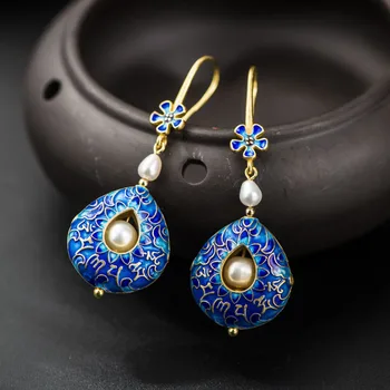 925 Sterling Silver Cloisonne Drop Earrings Ethnic 925 Earrings For Women Gift Freshwater Pearl Light luxury Statement Earrings
925 Sterling Silver Cloisonne Drop Earrings Ethnic 925 Earrings For Women Gift Freshwater Pearl Light luxury Statement Earrings
