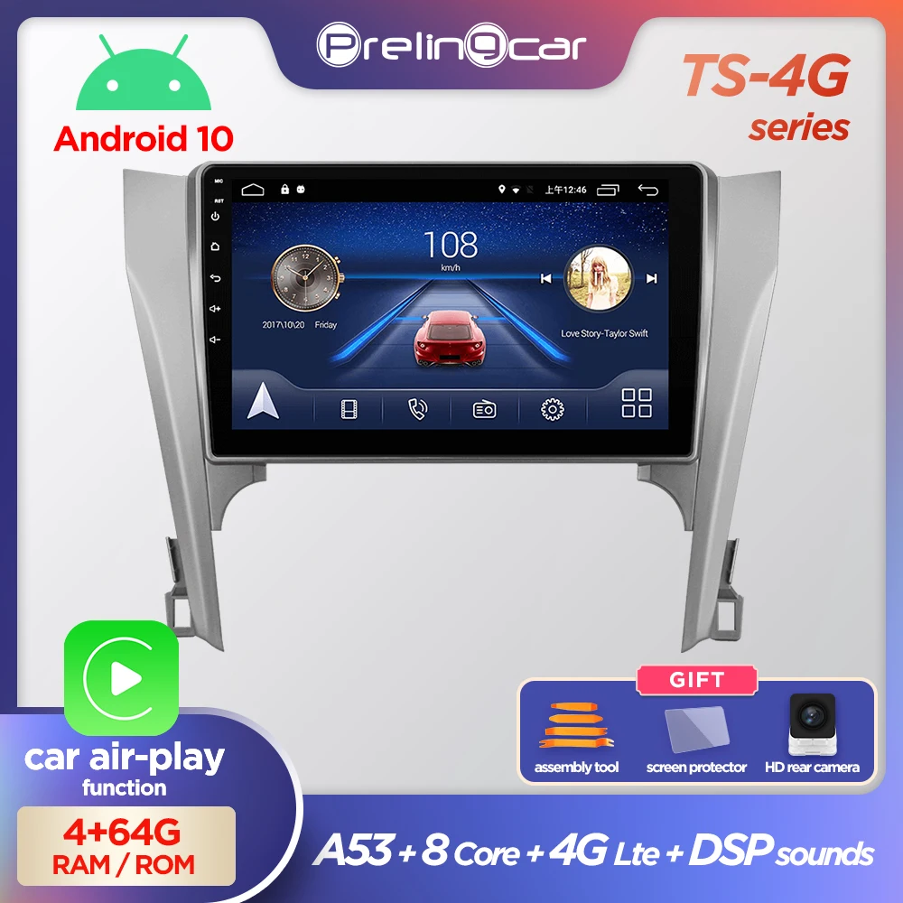 Prelingcar для Тойота Камри XV50 XV55 2011 2012 2013 2014 авто магнитолы До 4G+64G Android 10 8 ЯДЕР DSP