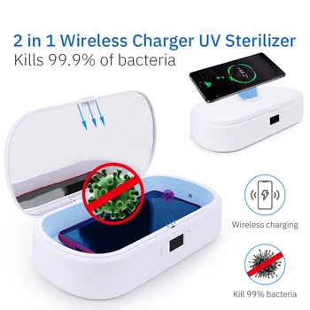 New UV Disinfection Box Mobile Phone Fast Wireless Charger Sanitizing Box for Watch/Earphone/Makeup brush/Mask disinfecte Box
New UV Disinfection Box Mobile Phone Fast Wireless Charger Sanitizing Box for Watch/Earphone/Makeup brush/Mask disinfecte Box