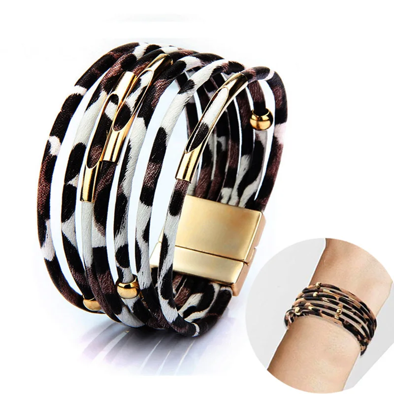 New Jewelry Boho Bracelet Leather Bracelet Wrap Multilayer Bohemian Leopard Bracelet bangle for women
New Jewelry Boho Bracelet Leather Bracelet Wrap Multilayer Bohemian Leopard Bracelet bangle for women