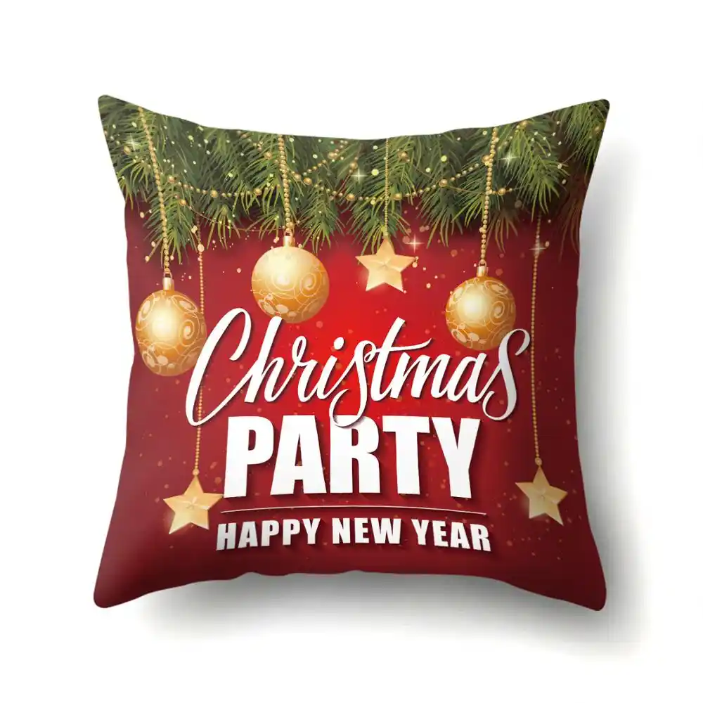 christmas cushion cover polyester decorative pillow new year