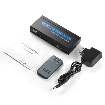 Digital 5-Port HDMI Switch with IR Wireless Remote and AC Power Adapter HDCP 1.3 compliant Deep Color up to 12-bit UK/EU Plug
Digital 5-Port HDMI Switch with IR Wireless Remote and AC Power Adapter HDCP 1.3 compliant Deep Color up to 12-bit UK/EU Plug