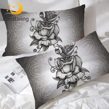 BlessLiving Butterfly Pillow Case Pale Grey Skull Pillowcase Retro Rose Pillow Protector Romantic Dark Pillow Cover 50x75cm 2pcs
BlessLiving Butterfly Pillow Case Pale Grey Skull Pillowcase Retro Rose Pillow Protector Romantic Dark Pillow Cover 50x75cm 2pcs