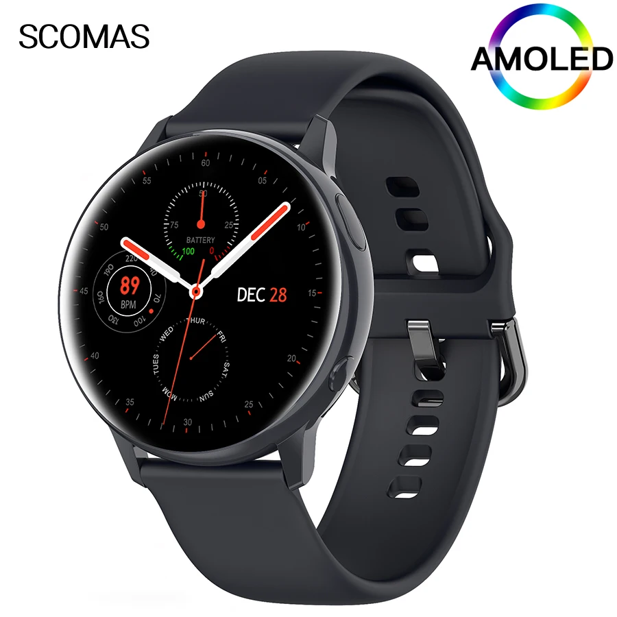 Смарт часы SCOMAS 1 2 дюйма AMOLED ЭКГ пульсометр IP68 водонепроницаемый Лучший Чипсет