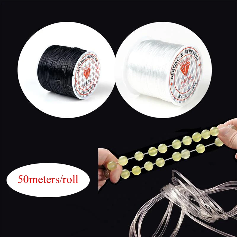 0.8mm Wide 50Meters/Roll Strong Elastic Crystal Beading Cord for Bracelets Stretch Thread String Necklace Cords Line DIY Jewelry
0.8mm Wide 50Meters/Roll Strong Elastic Crystal Beading Cord for Bracelets Stretch Thread String Necklace Cords Line DIY Jewelry