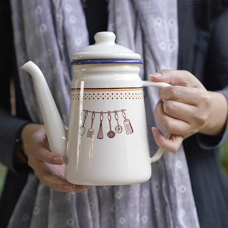 Enamel Tea Pot Household Coffee Pot Cartoon Porcelain Pitcher Cold Water Kettle Kitchen Oiler Japanese Style Heat-Resistant
Enamel Tea Pot Household Coffee Pot Cartoon Porcelain Pitcher Cold Water Kettle Kitchen Oiler Japanese Style Heat-Resistant