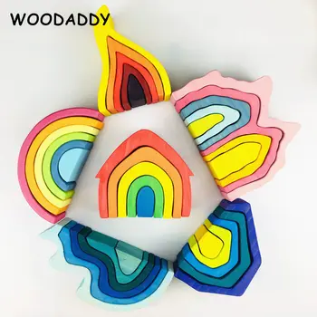 Dropshipping Elemental Building Blocks Earth/ Volcano/Coral/House Rainbow Blocks Wooden Toys For Kids Educational Birthday Gift 
Dropshipping Elemental Building Blocks Earth/ Volcano/Coral/House Rainbow Blocks Wooden Toys For Kids Educational Birthday Gift