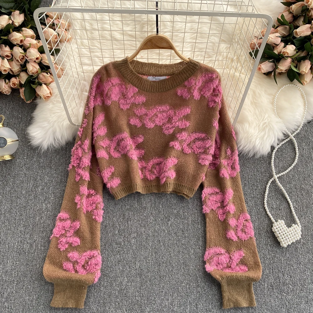 ZQLZ Women Autumn Sweater Chic Three-dimensional Flower Fashion Korean Casual Loose Tops Autumn Winter Streetwear Short Pullover
ZQLZ Women Autumn Sweater Chic Three-dimensional Flower Fashion Korean Casual Loose Tops Autumn Winter Streetwear Short Pullover
