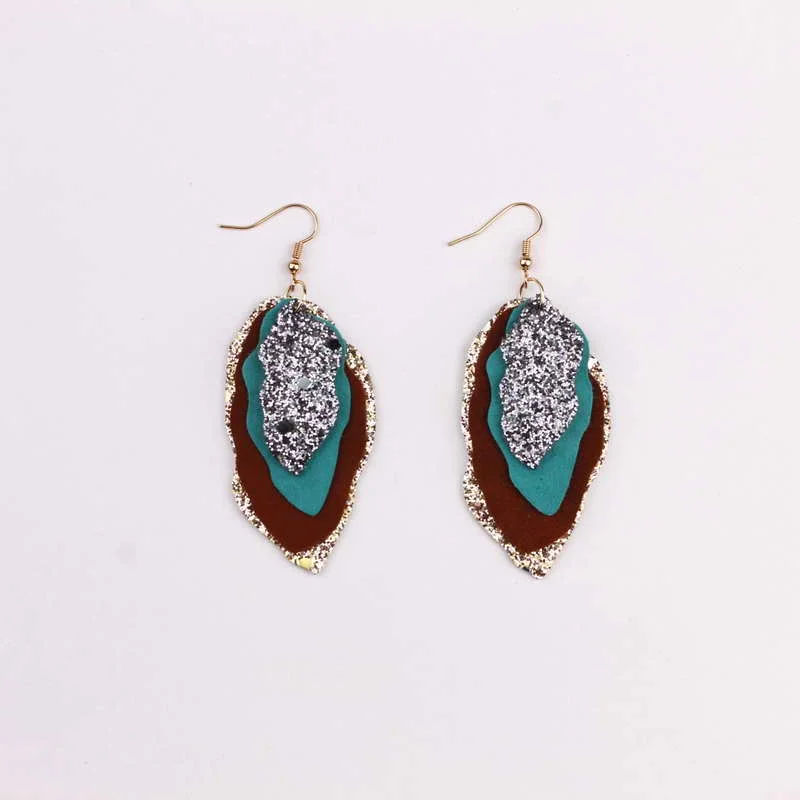 Trendy 7 Style 4 Layer Irregular Design Earrings Multicolored Shinning Genuine leather Drop Earrings for Woman Chic Jewelry
Trendy 7 Style 4 Layer Irregular Design Earrings Multicolored Shinning Genuine leather Drop Earrings for Woman Chic Jewelry