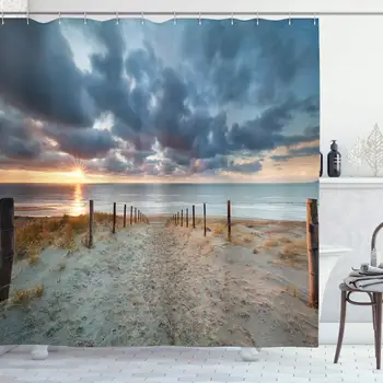 Beach Shower Curtain, Seaside Walking North Holland Netherland Sundown Romantic Sunlight Sunbeams, Cloth Fabric Bathroom Decor
Beach Shower Curtain, Seaside Walking North Holland Netherland Sundown Romantic Sunlight Sunbeams, Cloth Fabric Bathroom Decor
