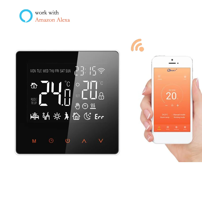 WiFi Programmable room Thermostat home Temperature Controller for Electric/water/boiler underfloor Heating system
WiFi Programmable room Thermostat home Temperature Controller for Electric/water/boiler underfloor Heating system