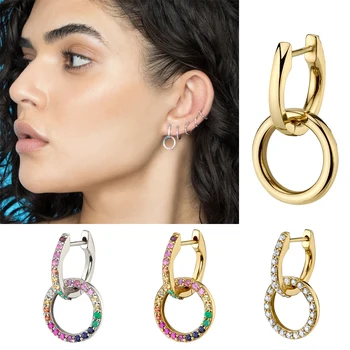 Female CZ Zircon Round Drop Earrings Fashion Gold Silver Color Small Double Hollow Circle Huggie Earrings for Women Jewelry 2020
Female CZ Zircon Round Drop Earrings Fashion Gold Silver Color Small Double Hollow Circle Huggie Earrings for Women Jewelry 2020