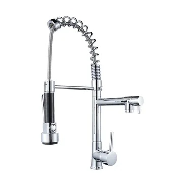 Chrome silver Spring Pull Down Kitchen Faucet Two Outlets Kitchen Tap Dual Spouts 360 Rotation Single Handle Kitchen Mixer Tap
Chrome silver Spring Pull Down Kitchen Faucet Two Outlets Kitchen Tap Dual Spouts 360 Rotation Single Handle Kitchen Mixer Tap
