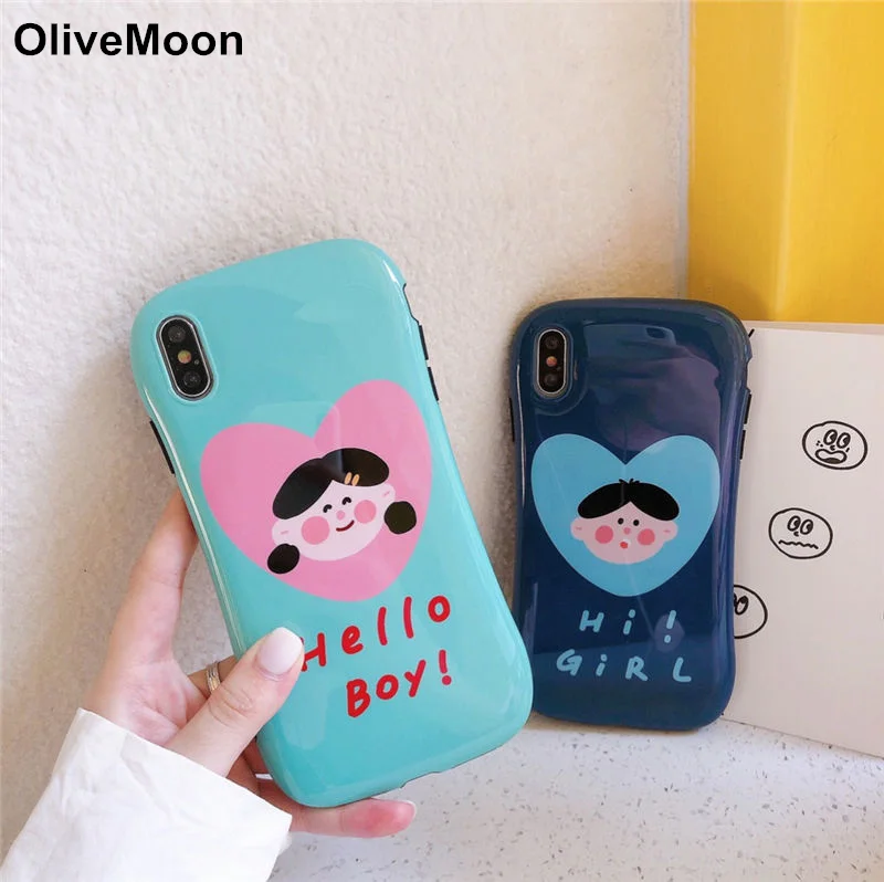 OliveMoon Cute Boy Girl Phone Case For iPhone XS Max XR XS X 6 7 8 Plus Cases Shockproof Soft TPU Phone Back Cover Conque
OliveMoon Cute Boy Girl Phone Case For iPhone XS Max XR XS X 6 7 8 Plus Cases Shockproof Soft TPU Phone Back Cover Conque