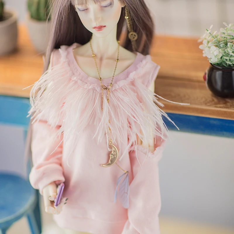 D03-P412 children toy BJD DD SD MSD 1/6 1/4 1/3 doll's clothes pink Long off-shoulder sweatshirt 
D03-P412 children toy BJD DD SD MSD 1/6 1/4 1/3 doll's clothes pink Long off-shoulder sweatshirt