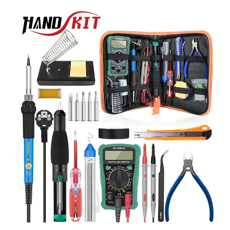 Iron Soldering Set 110V 60W Welding Holder Kit with Multimeter Welding Toolkit 220V Exported
Iron Soldering Set 110V 60W Welding Holder Kit with Multimeter Welding Toolkit 220V Exported