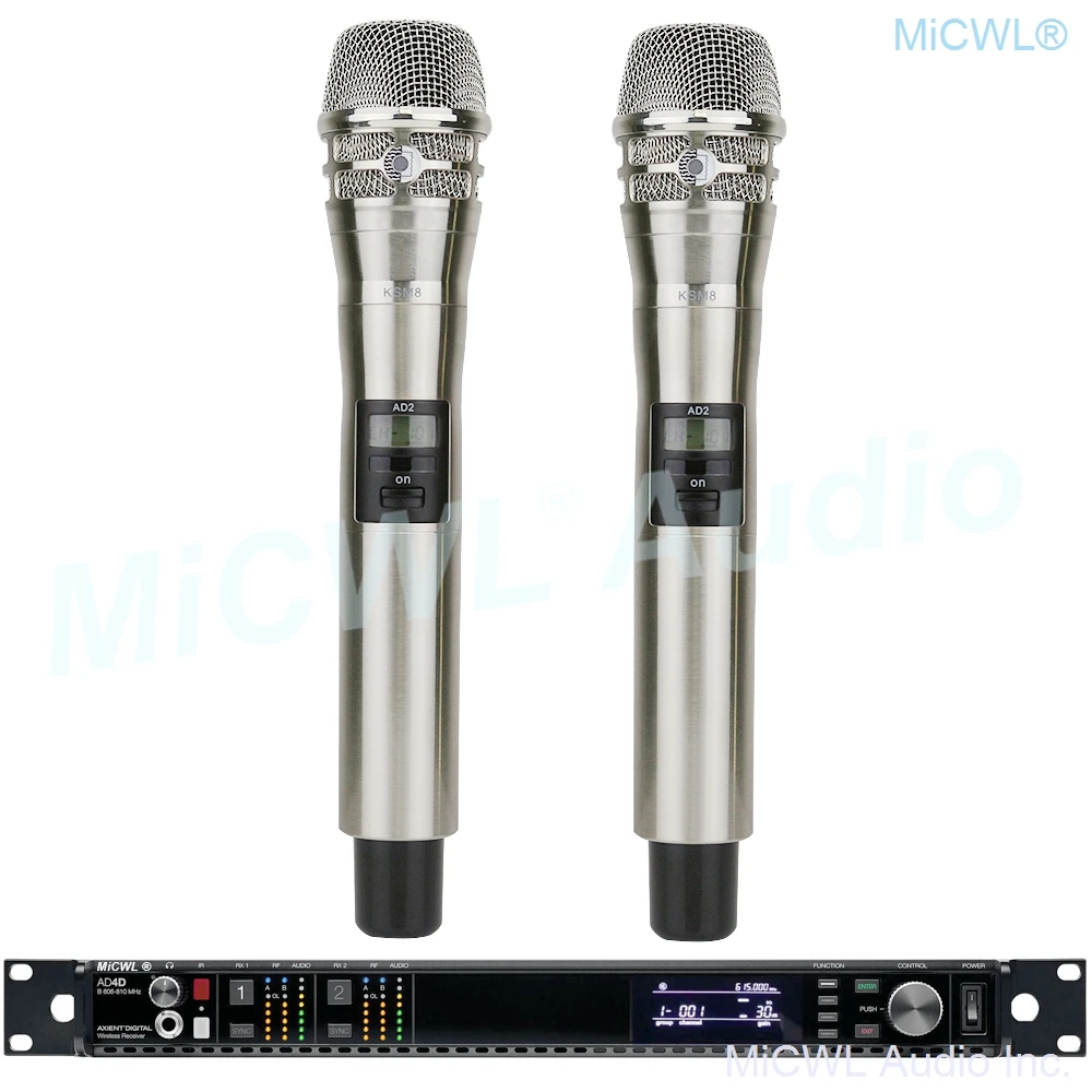 MICWL KSM8 200 канальный UHF беспроводной караоке микрофон Система 2 ручной ULX Microfone |