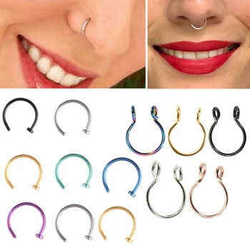 GUN 1pcs U Shaped Fake Nose Ring Hoop Septum Rings Stainless Steel Nose Piercing Fake Piercing Oreja Pircing Jewelry
GUN 1pcs U Shaped Fake Nose Ring Hoop Septum Rings Stainless Steel Nose Piercing Fake Piercing Oreja Pircing Jewelry