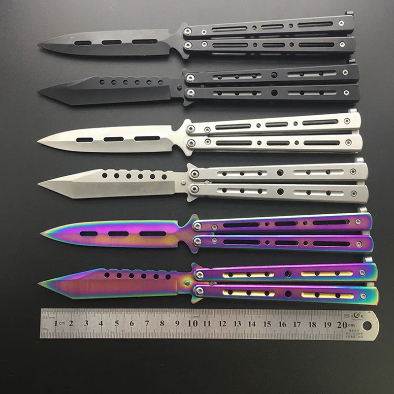 Folding Knife Titanium CS GO Karambit Knife Practice Folding Knife Butterfly Trainer Knife Case Dull Blade No Edge Tools
Folding Knife Titanium CS GO Karambit Knife Practice Folding Knife Butterfly Trainer Knife Case Dull Blade No Edge Tools