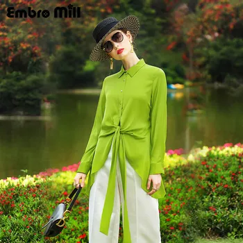 High-End Silk Shirt Women's Summer New Street Style Top Irregular Silk Long Sleeve Elegant Shirt S-XL
High-End Silk Shirt Women's Summer New Street Style Top Irregular Silk Long Sleeve Elegant Shirt S-XL