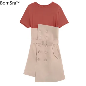 BornSra New 2020 Women Summer Dress Fake Two Pieces High Waist Patchwork Irregular Double Breasted Lace Up Mini Dress
BornSra New 2020 Women Summer Dress Fake Two Pieces High Waist Patchwork Irregular Double Breasted Lace Up Mini Dress