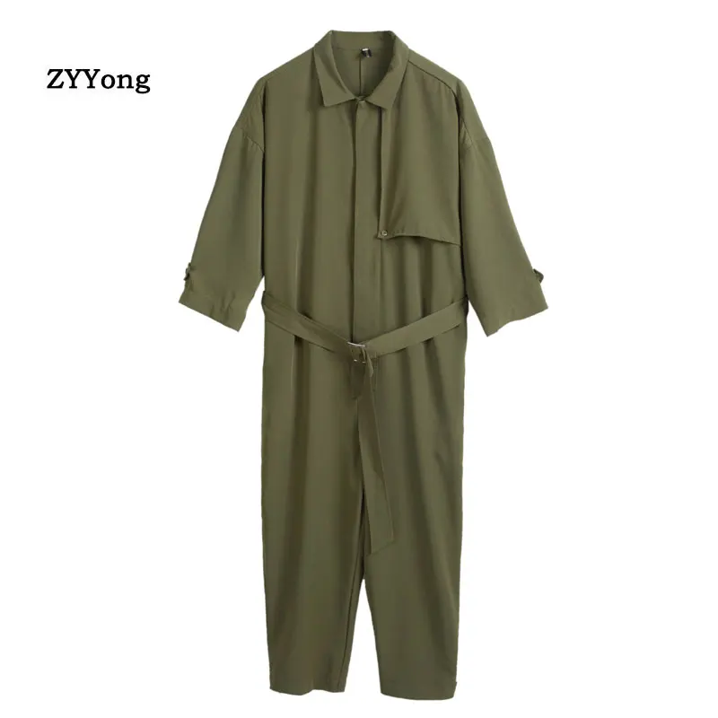 Tide Brand Retro Casual Short-Sleeved Jumpsuit Men's Personality Jumpsuit Men ArmyGreen Ankle Length Trousers
Tide Brand Retro Casual Short-Sleeved Jumpsuit Men's Personality Jumpsuit Men ArmyGreen Ankle Length Trousers