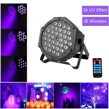 Wireless Remote LED Flat Par 36 LEDs Violet Lighting, DMX512 UV LED Par Light For Disco Party Decoration Purple Par Stage Lights
Wireless Remote LED Flat Par 36 LEDs Violet Lighting, DMX512 UV LED Par Light For Disco Party Decoration Purple Par Stage Lights
