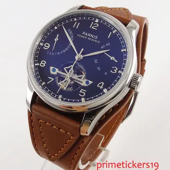 43mm black dial power reserve date indicator brown leather strap automatic men's watch
43mm black dial power reserve date indicator brown leather strap automatic men's watch