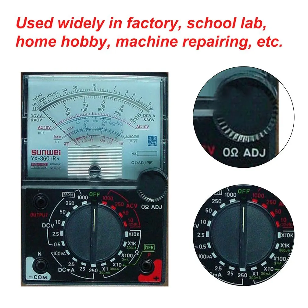 Generic YX360TRn Analog Multimeter Plastic Gauge Shell AC DC Volt Ohm