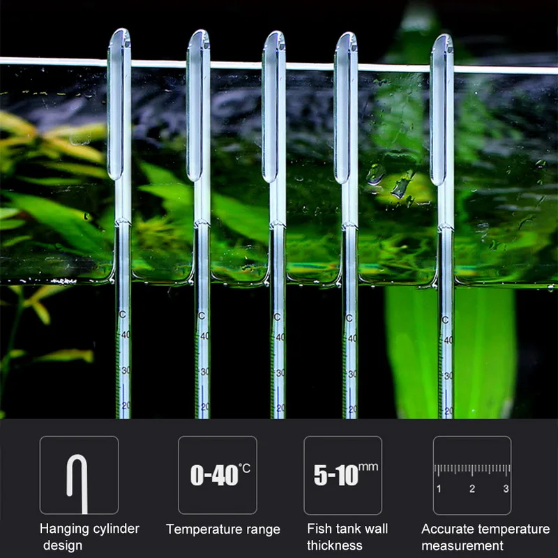 Generic Aquarium Glass Temperature Gauge Transparent Fish Tank Thermometer 040℃ Water