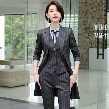 Fashion Women Stripes Pants Suits Temperament Professional Business Formal Blazer Pants Office Ladies Two Piece Big Size
Fashion Women Stripes Pants Suits Temperament Professional Business Formal Blazer Pants Office Ladies Two Piece Big Size