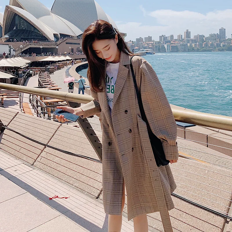 Spring And Autumn Korean-style Fashion Elegant Casual British Style Short-height Mid-length Plaid Suit Trench Coat Thin Coat Wom
Spring And Autumn Korean-style Fashion Elegant Casual British Style Short-height Mid-length Plaid Suit Trench Coat Thin Coat Wom