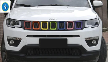 Yimaautotrims Auto Accessory Front Face Grille Grill Decoration Ring Cover Trim Colorful Fit For Jeep Compass 2017 - 2020 ABS 
Yimaautotrims Auto Accessory Front Face Grille Grill Decoration Ring Cover Trim Colorful Fit For Jeep Compass 2017 - 2020 ABS