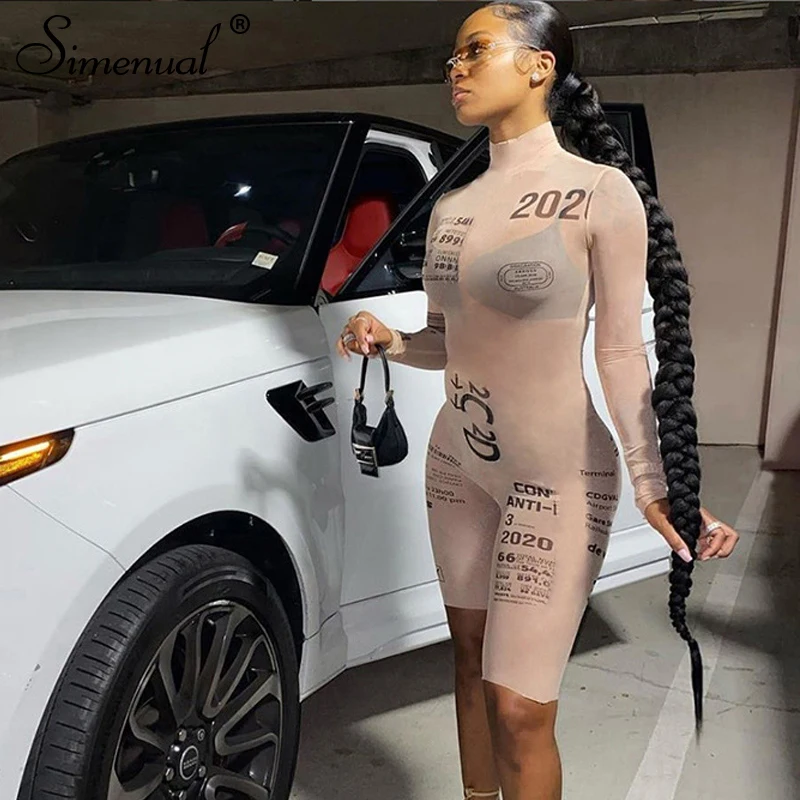 Simenual Letter Print Sporty Fitness Biker Shorts Rompers Women Long Sleeve Bodycon Workout Active Wear Zipper Playsuits Casual
Simenual Letter Print Sporty Fitness Biker Shorts Rompers Women Long Sleeve Bodycon Workout Active Wear Zipper Playsuits Casual