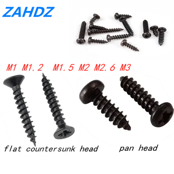 100pcs M1 M2 M2.6 M3 Black Steel Mini Micro Small Phillips Flat Countersunk Head Cross Round Pan Self-Tapping Wood Screw
100pcs M1 M2 M2.6 M3 Black Steel Mini Micro Small Phillips Flat Countersunk Head Cross Round Pan Self-Tapping Wood Screw