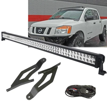 50 Inch Straight Led Work Light Bar With Upper Roof Mounting Bracket For Nissan Titan 2004-2014 With Free Wire Harnss Set
50 Inch Straight Led Work Light Bar With Upper Roof Mounting Bracket For Nissan Titan 2004-2014 With Free Wire Harnss Set