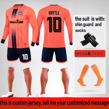 Adult Kids Long Sleeve Soccer Jerseys Football Jerseys Set Football Uniforms Soccer Tracksuit with Customized and Socks 3 
Adult Kids Long Sleeve Soccer Jerseys Football Jerseys Set Football Uniforms Soccer Tracksuit with Customized and Socks 3