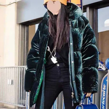 Velvet Puffer Jacket Female Hooded White Duck Down Coats Women Tops Warm Vintage Plus Size Overcoat Korean Clothes Winter Parkas
Velvet Puffer Jacket Female Hooded White Duck Down Coats Women Tops Warm Vintage Plus Size Overcoat Korean Clothes Winter Parkas